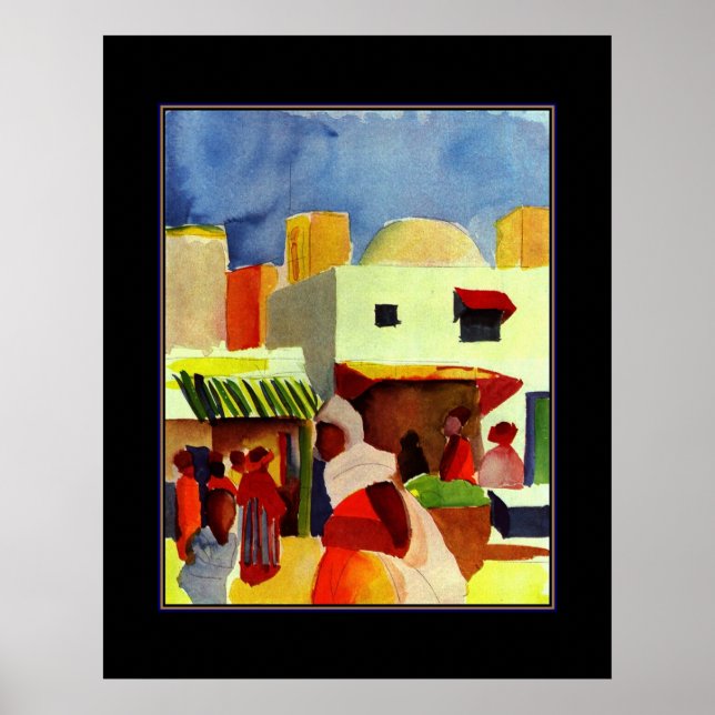 Poster Vintage Art August Macke Algiers Mercado (Frente)