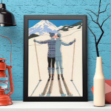 Vintage Art Deco, Amantes na neve por George Barbi