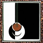 Póster Vintage Art Deco, Copo de Café com Vapor<br><div class="desc">Ilustração Vintage decoBebe e Bebe imagem com uma xícara de café quente a vapor com creme e açúcar.</div>