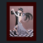 POSTER VINTAGE ART DECO DANCERES<br><div class="desc">Pintura acrílica original e design de dançarinos de deco de arte por Dian... ... Este design melhoraria qualquer decor contemporâneo. É elegante e glamouroso. Nostalgia de excelente da era da arte deco que era muito curta. Também um presente de excelente.</div>
