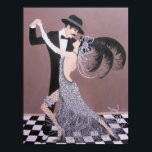 POSTER VINTAGE ART DECO DANCERES<br><div class="desc">Pintura acrílica original e design de dançarinos de deco de arte por Dian... ... Este design melhoraria qualquer decor contemporâneo. É elegante e glamouroso. Nostalgia de excelente da era da arte deco que era muito curta. Também um presente de excelente.</div>