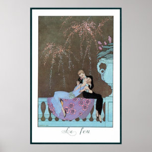 Póster Vintage Art Deco Fireworks Le Feu, George Barbier