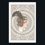 Poster Vintage Art Deco Flapper<br><div class="desc">Uma Poster De Arte Vintage Detalhada Para Esse Olhar Especial.</div>
