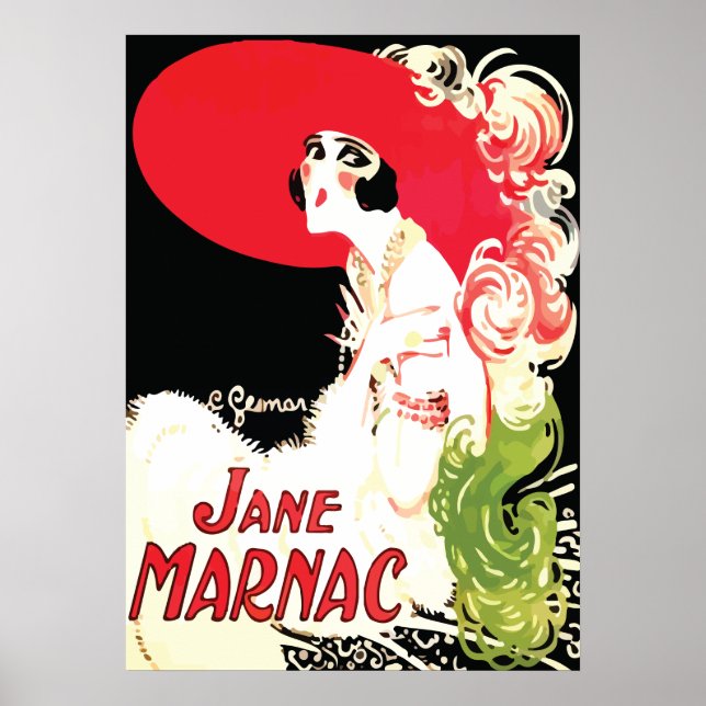 Póster Vintage Art Deco ~ Jane Marnac (Frente)