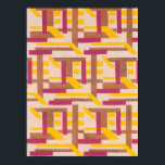 Póster Vintage Art Deco Jazz Pochoir Padrão Geométrico<br><div class="desc">Ilustração Vintage art deco jazz pochoir wallpaper padrão por Serge Gladky, da Nouvelles Composition Decoratives, Paris, 1929. Pocorir é uma técnica de estêncil comum em quadros de surrealismo. Design elegante e cúbico com formas geométricas e cores em cores complementares de uma laranja amarela, marrom, bronzeada e uma fuquesa rosa. Um...</div>