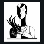 Poster Vintage Art Deco Lady With Pearls Black Transp<br><div class="desc">Vintage Art Deco Lady With Pearls - Vintage Advertising Art - Black & Transparent Image Convites personalizáveis e acessórios com uma estilizada imagem publicitária de arte vintage deco de uma 1920 em voga - mulher dos anos 30 vestindo pérolas. Você pode personalizar esses produtos facilmente adicionando campos de texto, removendo...</div>
