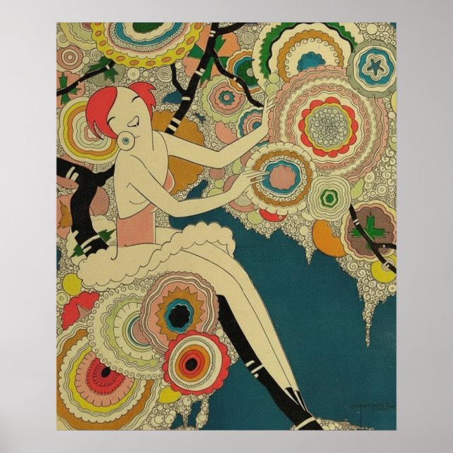 Poster Vintage Art Deco - Para Todos - Psychedelic (Frente)