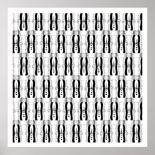 Póster Vintage Art Deco Pattern Design, 1920 (Frente)