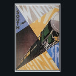 Póster Vintage Art Deco Southern Rail viagem ad<br><div class="desc">Precisa de ajuda para redimensionar? Esta imagem em outro presente Zazzle? Entre em contato conosco. (veja o botão de contato acima desta descrição. Foto de alta resolução (18, 1 Mio pixels, Jpeg de 11, 2 MB) de um c. Anúncio de viagem de Arte Britânica de 1930, para a linha férrea...</div>