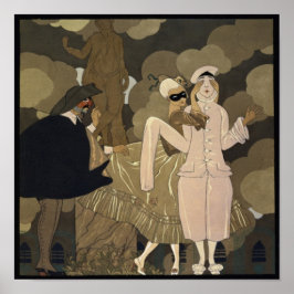Póster Vintage Art Deco, Surpresa por George Barbier