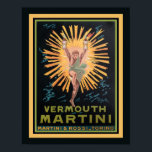 Poster Vintage Art Deco Vermouth Martini<br><div class="desc">Vintage de 1920,  Vermouth Martini Advertisement - 11x14 mostrado aqui. Disponível em outros tamanhos.</div>