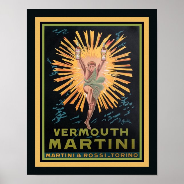 Poster Vintage Art Deco Vermouth Martini (Frente)