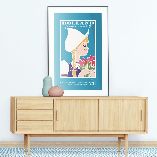 Poster Vintage Art Holland Flower Market (Criador carregado)
