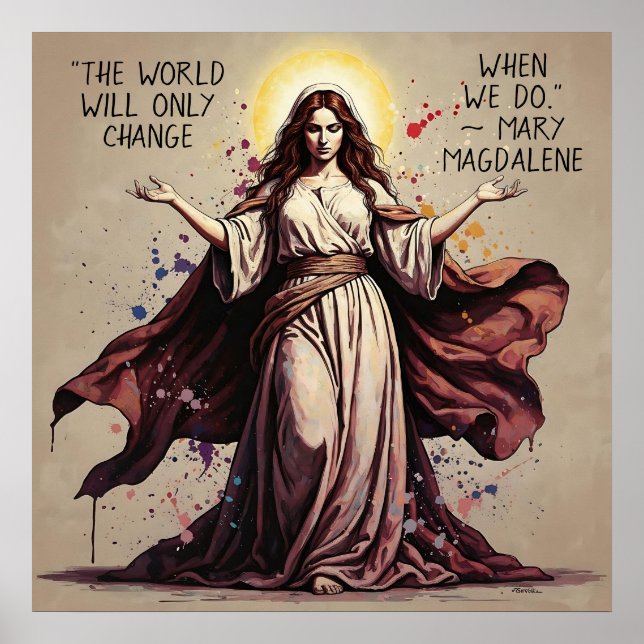 Poster Vintage Art Mary Magdalene Quote  (Frente)