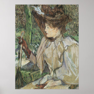 Póster Vintage Art, Mulher com Luvas de Toulouse Lautrec