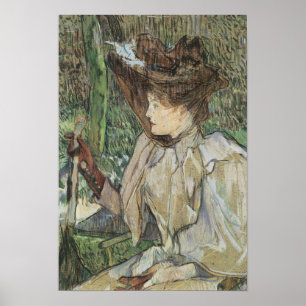 Póster Vintage Art, Mulher com Luvas de Toulouse Lautrec