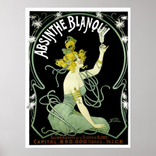 Poster Vintage Art Nouveau Absinthe Blanqui por Nover