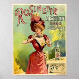 Poster Vintage Art Nouveau Absinthe Rosinette