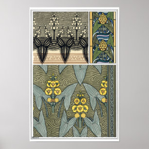 Poster Vintage Art Nouveau Arrohead Garden Flowers