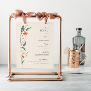 Poster Vintage Art Nouveau Bar Menu Sinal