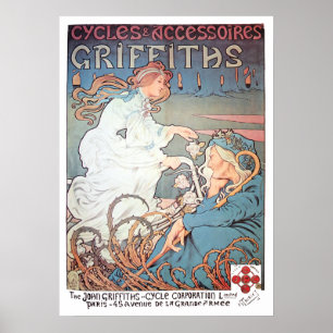 Poster Vintage Art Nouveau Bicicleta E. H. Thiriet