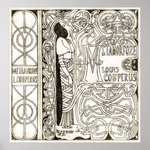 Poster Vintage Art Nouveau Bonito Girl Metamorfoze