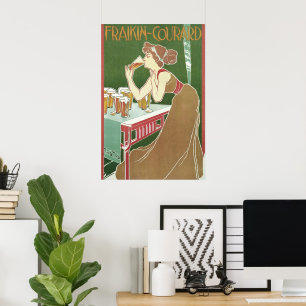 Póster Vintage Art Nouveau Brasserie Fraikin-Courard Beer