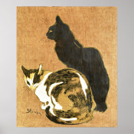 Poster Vintage Art Nouveau Cats Casal, Black & Calico