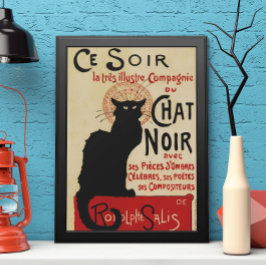 Poster Vintage Art Nouveau, Ce Soir Chat Noir Black Cat