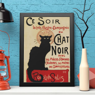 Poster Vintage Art Nouveau, Ce Soir Chat Noir Black Cat
