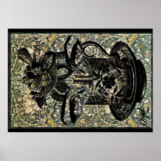 Póster Vintage Art Nouveau Cheia Teacup