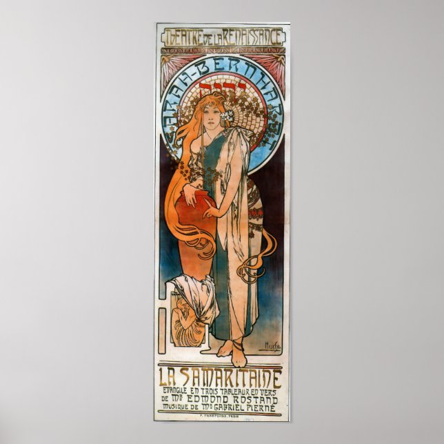 Poster Vintage Art Nouveau La Samaritiane Sarah Bernhardt (Frente)