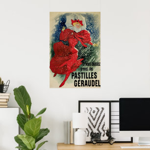 Póster Vintage Art Nouveau Pastilles Geraudel Cough Drops