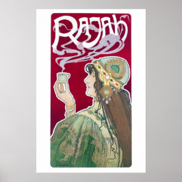 Poster Vintage Art Nouveau Rajah Coffee e