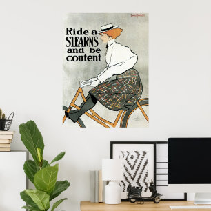 Poster Vintage Art Nouveau, Ride a Sterns Bicicletes Bike