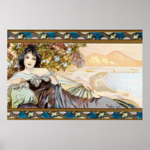 Poster Vintage Art Nouveau Woman by Alphonse Mucha