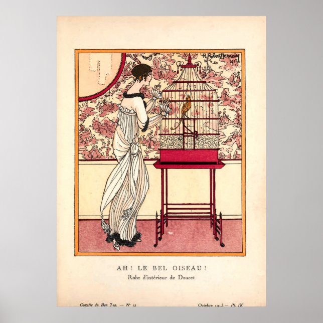 Poster Vintage Art Noveau Fashion Plate (Frente)