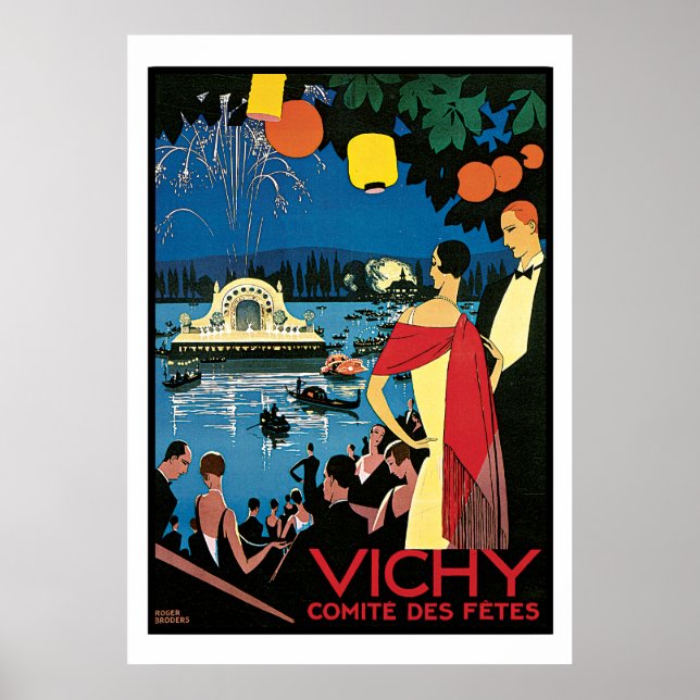 Poster vintage Art Vichy França (Frente)