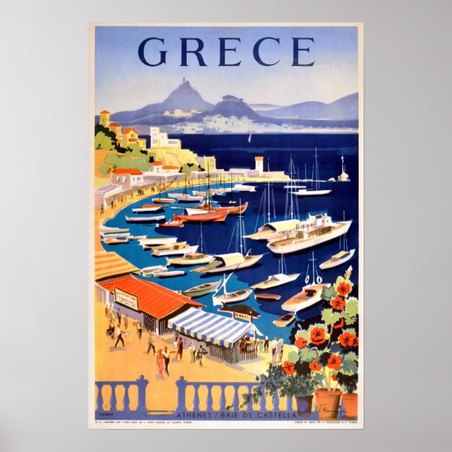 Poster Vintage Athens Grécia (Frente)