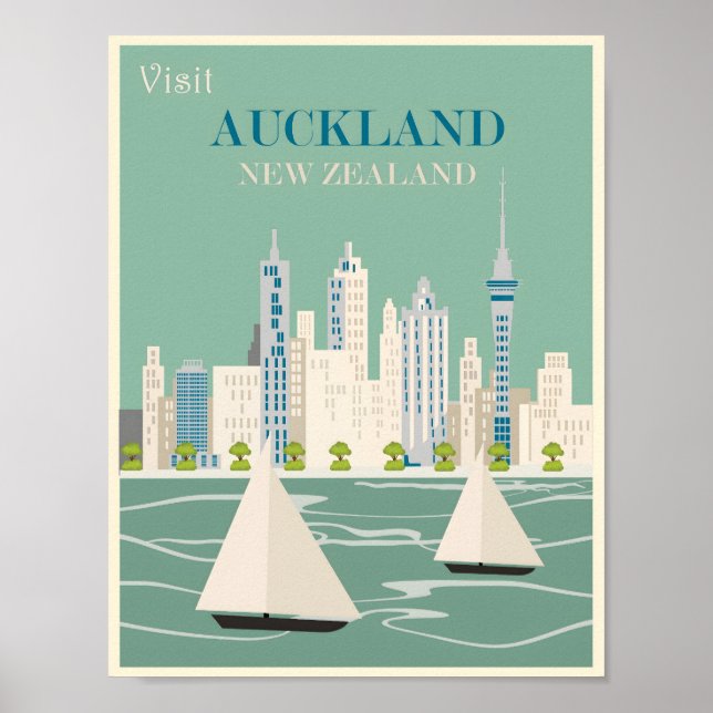 Poster vintage Auckland (Frente)