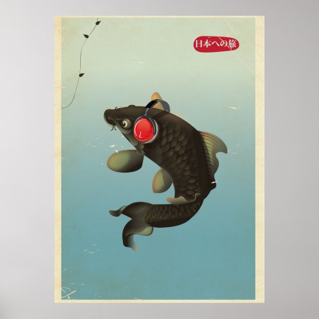 Póster Vintage Audio Koi (Frente)