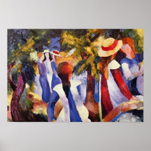 Póster Vintage August Macke Girl No Campo