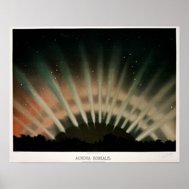 Poster Vintage Aurora Borealis Enhanced (Frente)