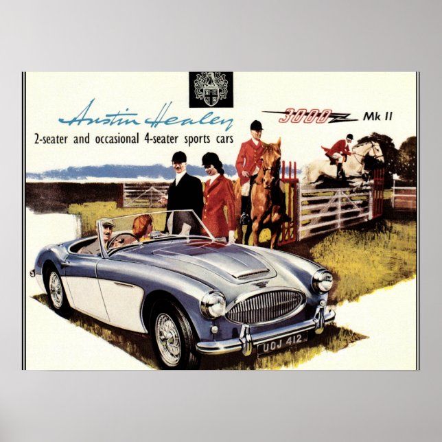 POSTER VINTAGE - AUSTIN HEALEY 3000 (Frente)