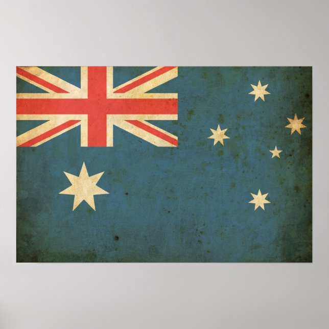 Póster Vintage Austrália Flag (Frente)