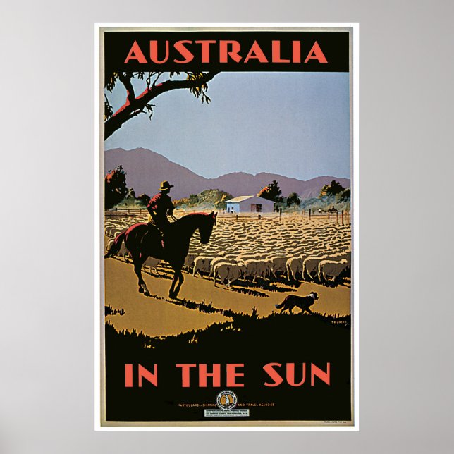 Poster Vintage Austrália no Sol (Frente)