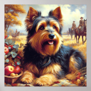 Poster Vintage australiana Terrier Painting