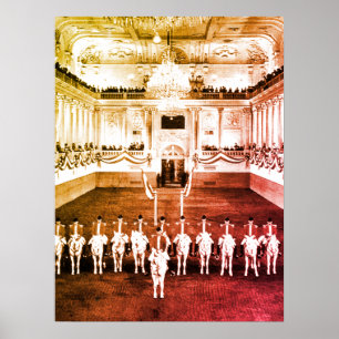 Poster Vintage Áustria Viena Escola Secundária Espanhola