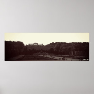 Poster Vintage Áustria Viena Jardins Schonbrunn 1970