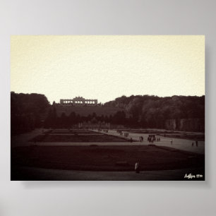 Poster Vintage Áustria Viena Jardins Schonbrunn 1970